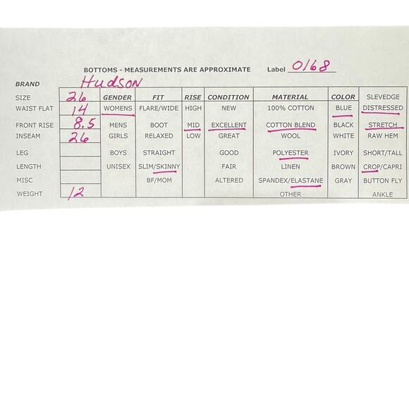 Hudson Women's Blue Stretch Natalie Midrise Super Skinny Crop Jeans Size 26 - Picture 10 of 10